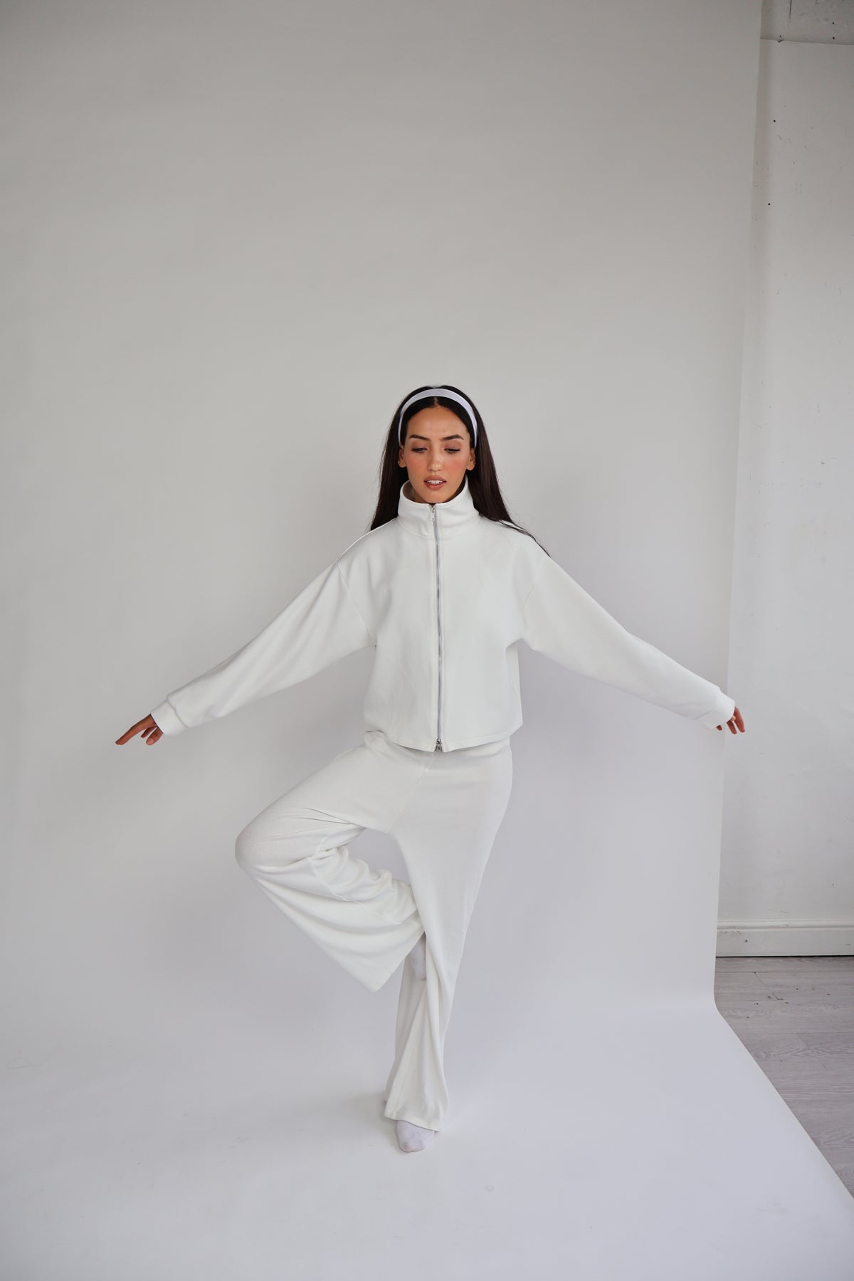 Interlock Double Zip Jacket - White