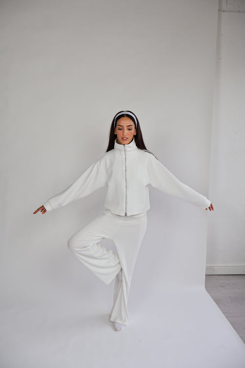 Interlock Double Zip Jacket - White