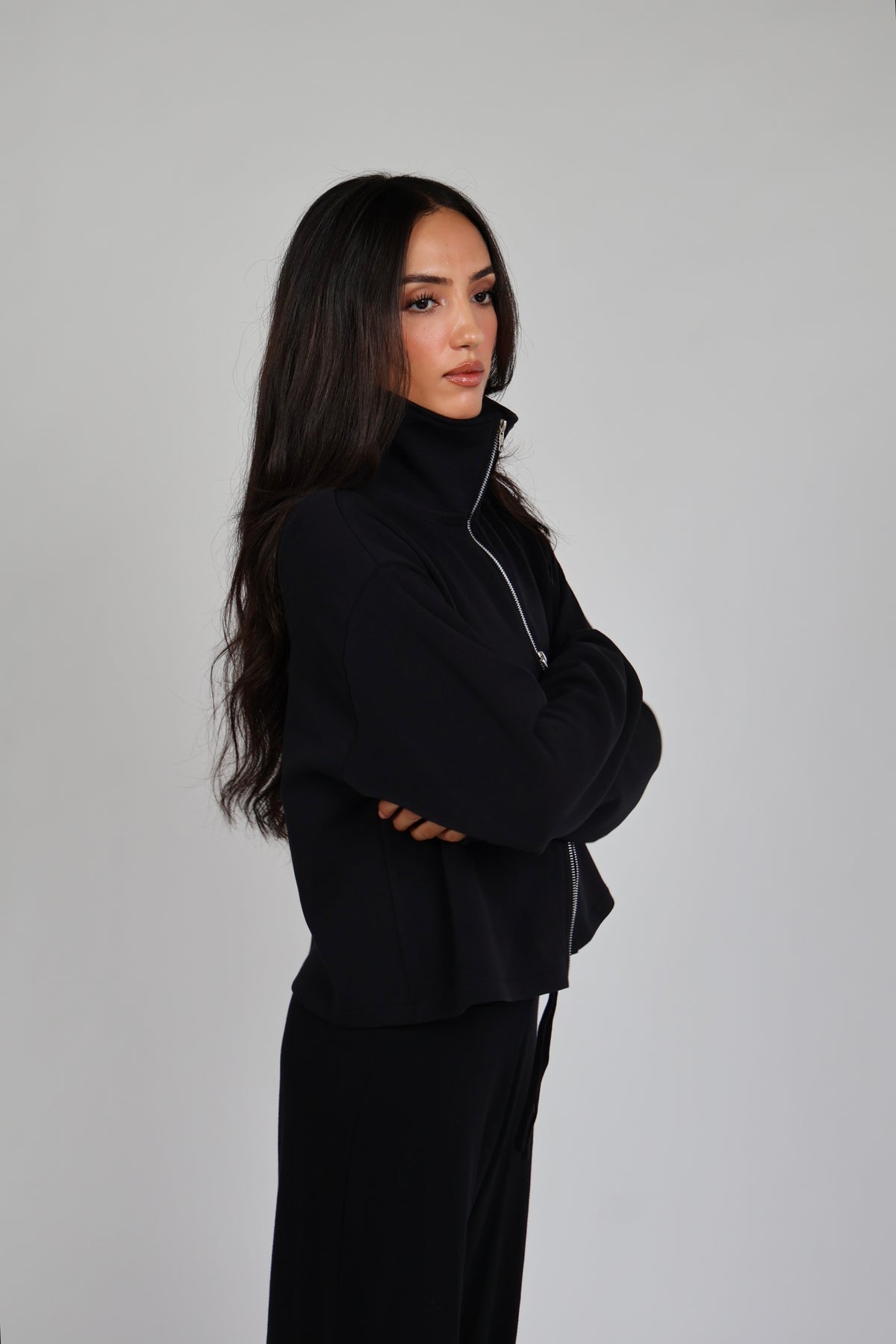 Interlock Double Zip Jacket - Black