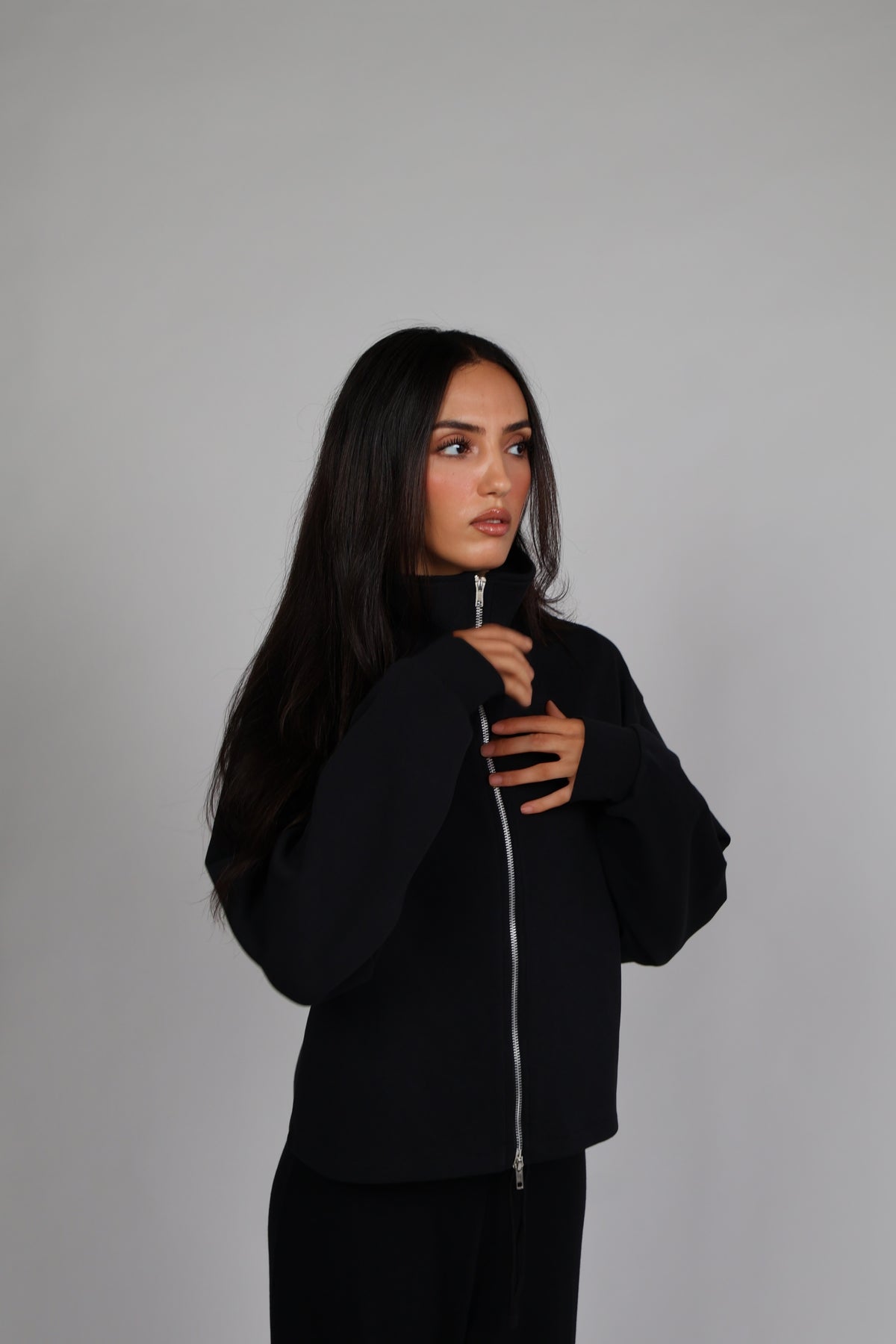 Interlock Double Zip Jacket - Black