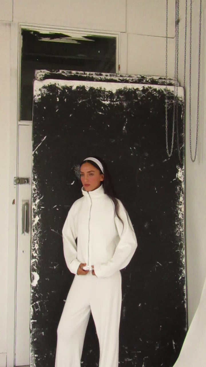 Interlock Double Zip Jacket - White